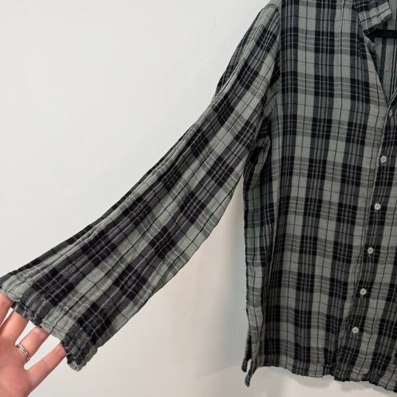 CP Shades Shirt Button Down 100% Cotton Blue Green Medium Lagenlook - Picture 4 of 10